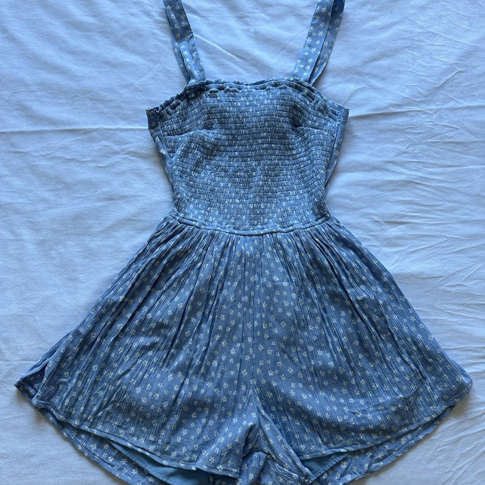 Hollister blue Floral Romper